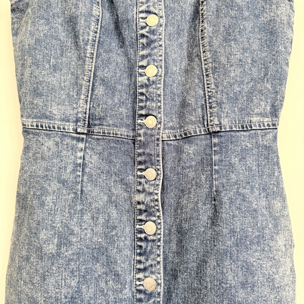 Vintage Jordache Sleeveless Button Up Acid Wash Denim Dress Size Small Y2K - Picture 4 of 13